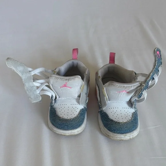 Air Jordan Denim and Pink Sneakers - Picture 4 of 5